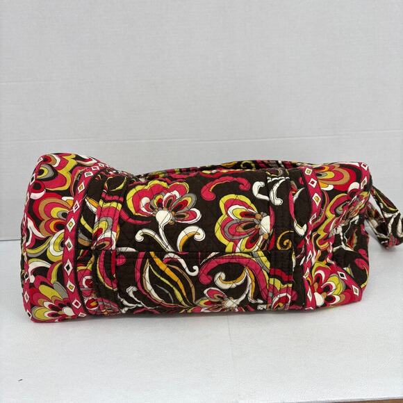 Vera Bradley Quilted Weekender Duffel Bag Brown Puccini Floral Travel Gym Work - Picture 6 of 10